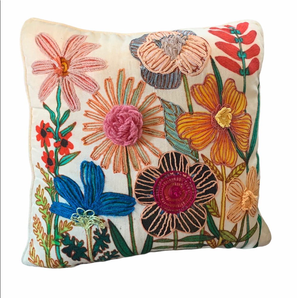 Boho Geninne Zlatkis Hallmark Embroidered Pillow